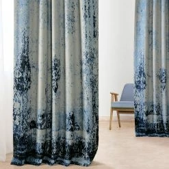 Flash Sale 🥰 Exclusive Fabrics Raindrops Printed Linen Textured Blackout Curtain (1 Panel) Raindrops Blue ❤️ -Exclusive Fabrics SHOP Exclusive Fabrics Raindrops Printed Linen Textured Blackout Curtain 281 Panel29 2