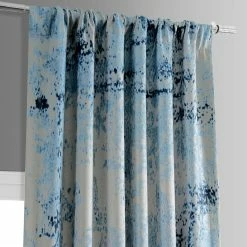 Flash Sale 🥰 Exclusive Fabrics Raindrops Printed Linen Textured Blackout Curtain (1 Panel) Raindrops Blue ❤️ -Exclusive Fabrics SHOP Exclusive Fabrics Raindrops Printed Linen Textured Blackout Curtain 281 Panel29 4