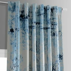 Flash Sale 🥰 Exclusive Fabrics Raindrops Printed Linen Textured Blackout Curtain (1 Panel) Raindrops Blue ❤️ -Exclusive Fabrics SHOP Exclusive Fabrics Raindrops Printed Linen Textured Blackout Curtain 281 Panel29 5