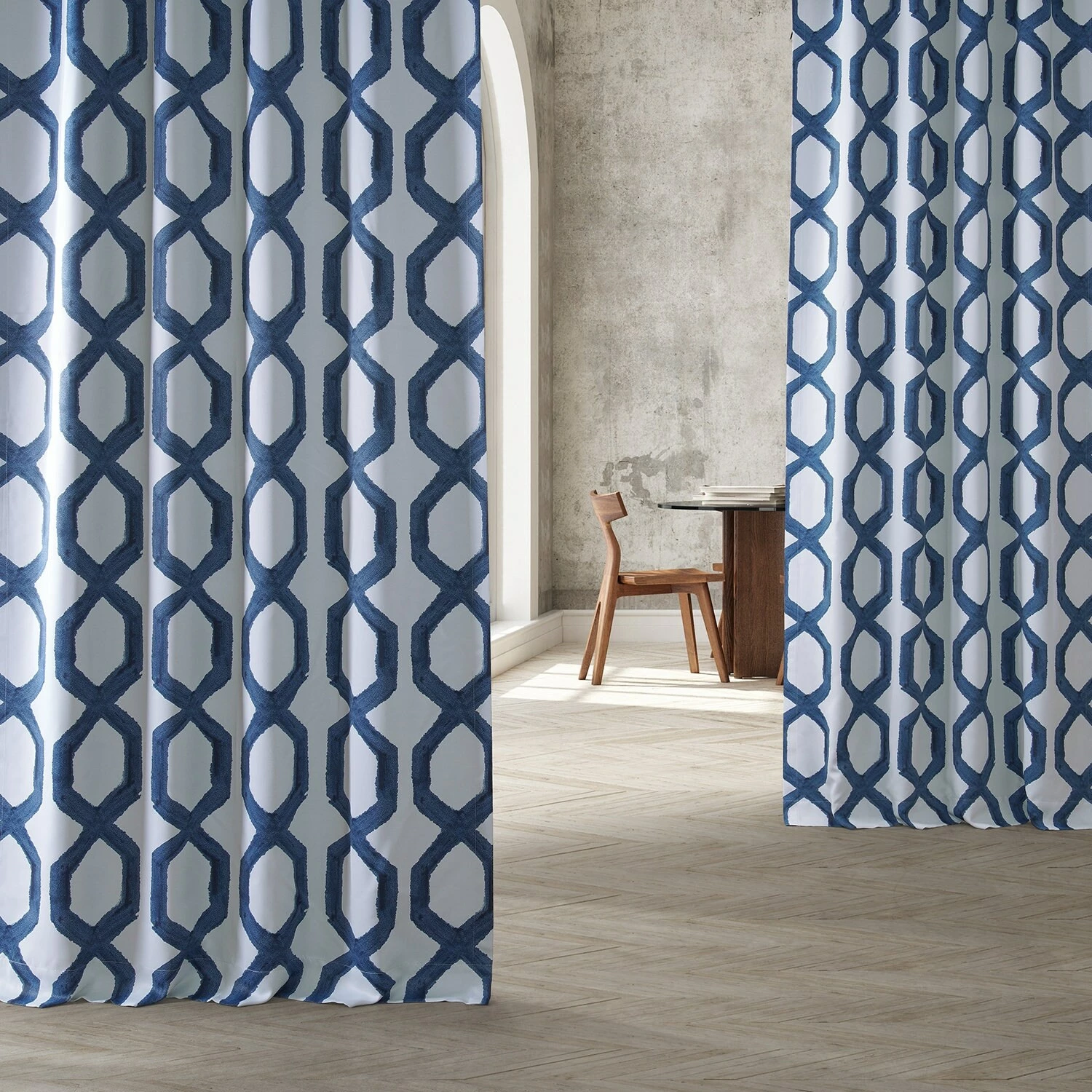 Top 10 ✨ Exclusive Fabrics Rhombus Blackout Room Darkening Curtain Panel Pair (2 Panels) Rhombus Night Blue ✨ 4 Top 10 ✨ Exclusive Fabrics Rhombus Blackout Room Darkening Curtain Panel Pair (2 Panels) Rhombus Night Blue ✨ - Image 2