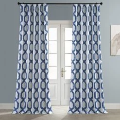 Top 10 ✨ Exclusive Fabrics Rhombus Blackout Room Darkening Curtain Panel Pair (2 Panels) Rhombus Night Blue ✨