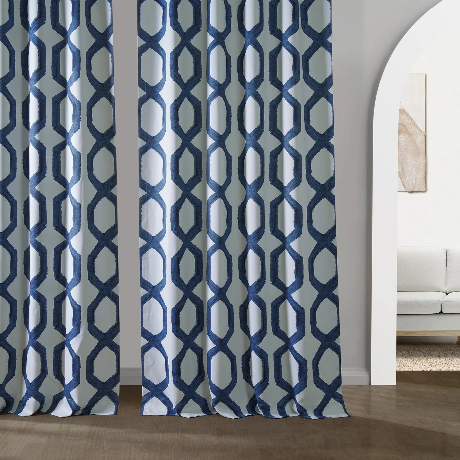 Top 10 ✨ Exclusive Fabrics Rhombus Blackout Room Darkening Curtain Panel Pair (2 Panels) Rhombus Night Blue ✨ 6 Top 10 ✨ Exclusive Fabrics Rhombus Blackout Room Darkening Curtain Panel Pair (2 Panels) Rhombus Night Blue ✨ - Image 4