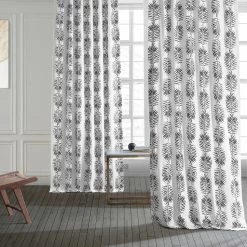 Hot Sale 😀 Exclusive Fabrics Sago Printed Cotton Curtain (1 Panel) Sago Black Ink ✨ -Exclusive Fabrics SHOP Exclusive Fabrics Sago Printed Cotton Curtain Panel 2