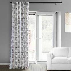 Hot Sale 😀 Exclusive Fabrics Sago Printed Cotton Curtain (1 Panel) Sago Black Ink ✨ -Exclusive Fabrics SHOP Exclusive Fabrics Sago Printed Cotton Curtain Panel 5