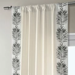 Best deal 😀 Exclusive Fabrics Sago Solid Cotton Bordered Curtain (1 Panel) Sago Black 😉 -Exclusive Fabrics SHOP Exclusive Fabrics Sago Solid Cotton Bordered Curtain 281 Panel29 4