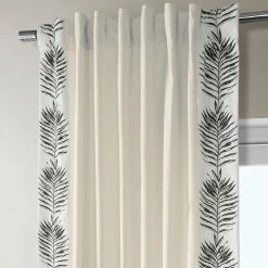 Best deal 😀 Exclusive Fabrics Sago Solid Cotton Bordered Curtain (1 Panel) Sago Black 😉 -Exclusive Fabrics SHOP Exclusive Fabrics Sago Solid Cotton Bordered Curtain 281 Panel29 5