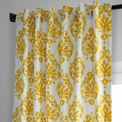 Deals 🔥 Exclusive Fabrics Sandlewood Printed Cotton Curtain (1 Panel) Sandlewood Gold 🎉 -Exclusive Fabrics SHOP Exclusive Fabrics Sandlewood Printed Cotton Curtain Panel 6
