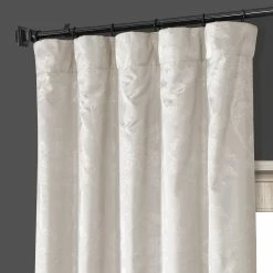 Best Pirce 🧨 Exclusive Fabrics Sequoia Faux Silk Jacquard Curtain (1 Panel) Sequoia Silver Grey 🎁 -Exclusive Fabrics SHOP Exclusive Fabrics Sequoia Faux Silk Jacquard Curtain 4