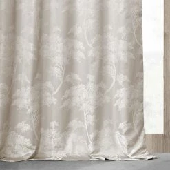 Best Pirce 🧨 Exclusive Fabrics Sequoia Faux Silk Jacquard Curtain (1 Panel) Sequoia Silver Grey 🎁 -Exclusive Fabrics SHOP Exclusive Fabrics Sequoia Faux Silk Jacquard Curtain 6