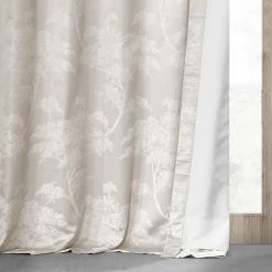 Best Pirce 🧨 Exclusive Fabrics Sequoia Faux Silk Jacquard Curtain (1 Panel) Sequoia Silver Grey 🎁 -Exclusive Fabrics SHOP Exclusive Fabrics Sequoia Faux Silk Jacquard Curtain 8