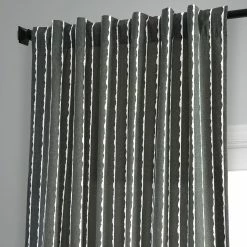 Cheapest ⭐ Exclusive Fabrics Sharkskin Printed Cotton Curtain (1 Panel) Sharkskin Black Stripe ❤️ -Exclusive Fabrics SHOP Exclusive Fabrics Sharkskin Printed Cotton Curtain Panel 8