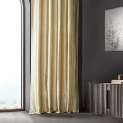 Buy ✔️ Exclusive Fabrics Signature Biscotti Textured Silk Single Curtain (1 Panel) ✔️ -Exclusive Fabrics SHOP Exclusive Fabrics Signature Biscotti Textured Silk Single Curtain 281 Panel29 3