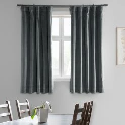 Outlet 🔔 Exclusive Fabrics Signature Blackout Velvet 63" Length Curtain (1 Panel) - 50 X 63 Midnight Blue ✔️ -Exclusive Fabrics SHOP Exclusive Fabrics Signature Blackout Velvet 6322 Length Curtain 281 Panel29 14