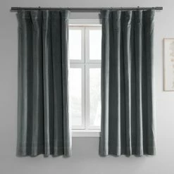 Outlet 🔔 Exclusive Fabrics Signature Blackout Velvet 63" Length Curtain (1 Panel) - 50 X 63 Midnight Blue ✔️ -Exclusive Fabrics SHOP Exclusive Fabrics Signature Blackout Velvet 6322 Length Curtain 281 Panel29 2