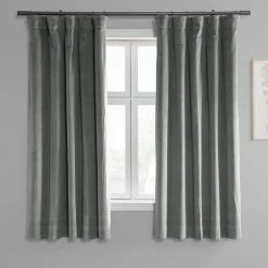 Outlet 🔔 Exclusive Fabrics Signature Blackout Velvet 63" Length Curtain (1 Panel) - 50 X 63 Midnight Blue ✔️