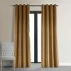 Cheap ✔️ Exclusive Fabrics Signature Blackout Velvet Grommet Curtain Panel (1 Panel) Amber Gold 👍