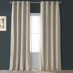 Cheap ✔️ Exclusive Fabrics Signature Blackout Velvet Grommet Curtain Panel (1 Panel) Amber Gold 👍 -Exclusive Fabrics SHOP Exclusive Fabrics Signature Blackout Velvet Grommet Top Curtain Panel 2
