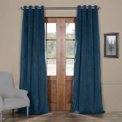 Cheap ✔️ Exclusive Fabrics Signature Blackout Velvet Grommet Curtain Panel (1 Panel) Amber Gold 👍 -Exclusive Fabrics SHOP Exclusive Fabrics Signature Blackout Velvet Grommet Top Curtain Panel 5