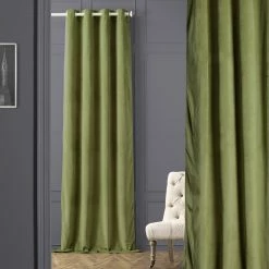 Cheap ✔️ Exclusive Fabrics Signature Blackout Velvet Grommet Curtain Panel (1 Panel) Amber Gold 👍 -Exclusive Fabrics SHOP Exclusive Fabrics Signature Blackout Velvet Grommet Top Curtain Panel 7