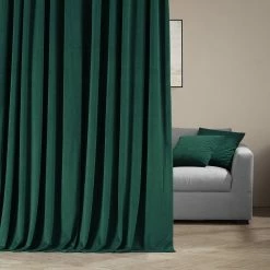 Budget 🤩 Exclusive Fabrics Signature Extra Wide Blackout Velvet Curtain (1 Panel) Blackforest Green 🌟 -Exclusive Fabrics SHOP Exclusive Fabrics Signature Extra Wide Blackout Velvet Curtain 281 Panel29 1