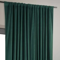 Budget 🤩 Exclusive Fabrics Signature Extra Wide Blackout Velvet Curtain (1 Panel) Blackforest Green 🌟 -Exclusive Fabrics SHOP Exclusive Fabrics Signature Extra Wide Blackout Velvet Curtain 281 Panel29 3