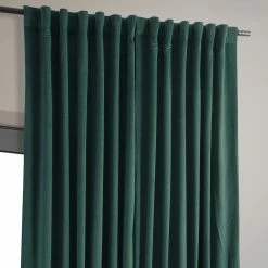 Budget 🤩 Exclusive Fabrics Signature Extra Wide Blackout Velvet Curtain (1 Panel) Blackforest Green 🌟 -Exclusive Fabrics SHOP Exclusive Fabrics Signature Extra Wide Blackout Velvet Curtain 281 Panel29 4