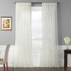 Outlet ⌛ Exclusive Fabrics Signature Extra Wide Sheer Curtain Panel (1 Panel) White 🌟 -Exclusive Fabrics SHOP Exclusive Fabrics Signature Extra Wide Sheer Curtain Panel 88c5f6f6 e712 4762 9a9c be275bbe4a31