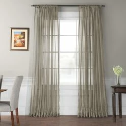 Outlet ⌛ Exclusive Fabrics Signature Extra Wide Sheer Curtain Panel (1 Panel) White 🌟