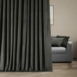 Budget 🤩 Exclusive Fabrics Signature Extra Wide Blackout Velvet Curtain (1 Panel) Blackforest Green 🌟 -Exclusive Fabrics SHOP Exclusive Fabrics Signature Extrawide Blackout Velvet Curtain 281 Panel29 1