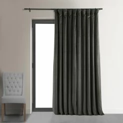 Budget 🤩 Exclusive Fabrics Signature Extra Wide Blackout Velvet Curtain (1 Panel) Blackforest Green 🌟