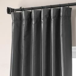 Top 10 👏 Exclusive Fabrics Signature Faux Silk Taffeta Hotel Blackout Curtain (1 Panel) Tablet Grey 👍 -Exclusive Fabrics SHOP Exclusive Fabrics Signature Faux Silk Taffeta Hotel Blackout Curtain 5
