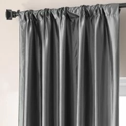 Top 10 👏 Exclusive Fabrics Signature Faux Silk Taffeta Hotel Blackout Curtain (1 Panel) Tablet Grey 👍 -Exclusive Fabrics SHOP Exclusive Fabrics Signature Faux Silk Taffeta Hotel Blackout Curtain 6