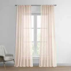 Wholesale ⭐ Exclusive Fabrics Signature French Linen Sheer Curtain (1 Panel) Cherry Blossom Pink 🤩