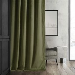 Promo ❤️ Exclusive Fabrics Signature Hunter Green Velvet 120-inch Blackout Curtain (1 Panel) - 50 X 120 🔔 -Exclusive Fabrics SHOP Exclusive Fabrics Signature Hunter Green Velvet 120 inch Blackout Curtain 281 Panel29 2