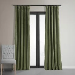 Promo ❤️ Exclusive Fabrics Signature Hunter Green Velvet 120-inch Blackout Curtain (1 Panel) - 50 X 120 🔔
