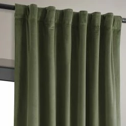 Promo ❤️ Exclusive Fabrics Signature Hunter Green Velvet 120-inch Blackout Curtain (1 Panel) - 50 X 120 🔔 -Exclusive Fabrics SHOP Exclusive Fabrics Signature Hunter Green Velvet 120 inch Blackout Curtain 281 Panel29 5