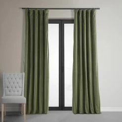 Wholesale 🛒 Exclusive Fabrics Signature Hunter Green Velvet Blackout Curtain (1 Panel) ❤️