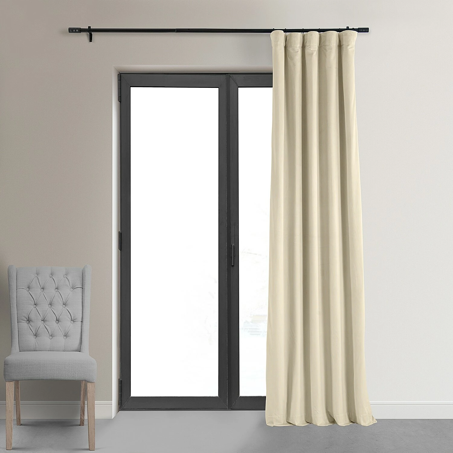 Best deal 🔔 Exclusive Fabrics Signature Light Beige Velvet Curtain (1 Panel) Alabaster Beige ✔️ 4 Best deal 🔔 Exclusive Fabrics Signature Light Beige Velvet Curtain (1 Panel) Alabaster Beige ✔️ - Image 2