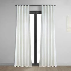 Buy 🌟 Exclusive Fabrics Signature Lily White Textured Silk Curtain (1 Panel) ⭐