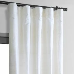 Buy 🌟 Exclusive Fabrics Signature Lily White Textured Silk Curtain (1 Panel) ⭐ -Exclusive Fabrics SHOP Exclusive Fabrics Signature Lily White Textured Silk Curtain 281 Panel29 4
