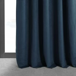Deals 💯 Exclusive Fabrics Signature Midnight Blue Velvet Blackout Curtain Panel 🥰 -Exclusive Fabrics SHOP Exclusive Fabrics Signature Midnight Blue Velvet Blackout Single Curtain 281 Panel29 6