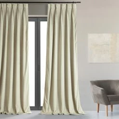 Wholesale 🎁 Exclusive Fabrics Signature Pleated Blackout Velvet Curtain (1 Panel) Porcelain White ✔️ -Exclusive Fabrics SHOP Exclusive Fabrics Signature Pleated Blackout Velvet Curtain 281 Panel29 3