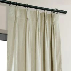 Wholesale 🎁 Exclusive Fabrics Signature Pleated Blackout Velvet Curtain (1 Panel) Porcelain White ✔️ -Exclusive Fabrics SHOP Exclusive Fabrics Signature Pleated Blackout Velvet Curtain 281 Panel29 4