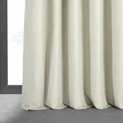 Cheap 😍 Exclusive Fabrics Signature Porcelain White Velvet Blkt Curtain (1 Panel) 🧨 -Exclusive Fabrics SHOP Exclusive Fabrics Signature Porcelain White Velvet Blkt Curtain 281 Panel29 6