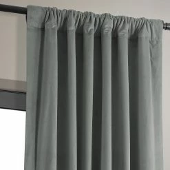 Best Sale 🛒 Exclusive Fabrics Signature Silver Grey Blackout Velvet Curtain Panel ✨ -Exclusive Fabrics SHOP Exclusive Fabrics Signature Silver Grey Blackout Velvet Curtain 281 Panel29 4