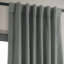 Best Sale 🛒 Exclusive Fabrics Signature Silver Grey Blackout Velvet Curtain Panel ✨ -Exclusive Fabrics SHOP Exclusive Fabrics Signature Silver Grey Blackout Velvet Curtain 281 Panel29 5
