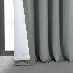 Best Sale 🛒 Exclusive Fabrics Signature Silver Grey Blackout Velvet Curtain Panel ✨ -Exclusive Fabrics SHOP Exclusive Fabrics Signature Silver Grey Blackout Velvet Curtain 281 Panel29 8