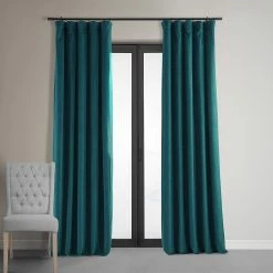 Best Sale ⭐ Exclusive Fabrics Signature Velvet 120-inch Blackout Curtain (1 Panel) Aqua Mist 🎁 -Exclusive Fabrics SHOP Exclusive Fabrics Signature Velvet 120 inch Blackout Curtain 281 Panel29 2