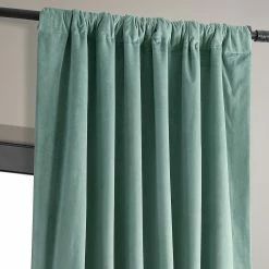 Best Sale ⭐ Exclusive Fabrics Signature Velvet 120-inch Blackout Curtain (1 Panel) Aqua Mist 🎁 -Exclusive Fabrics SHOP Exclusive Fabrics Signature Velvet 120 inch Blackout Curtain 281 Panel29 7
