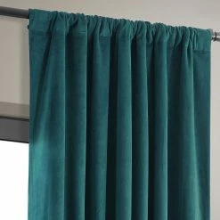 Discount 🛒 Exclusive Fabrics Signature Velvet 84-inch Blackout Curtain (1 Panel) Everglade Teal 🌟 -Exclusive Fabrics SHOP Exclusive Fabrics Signature Velvet 84 inch Blackout Curtain 281 Panel29 8